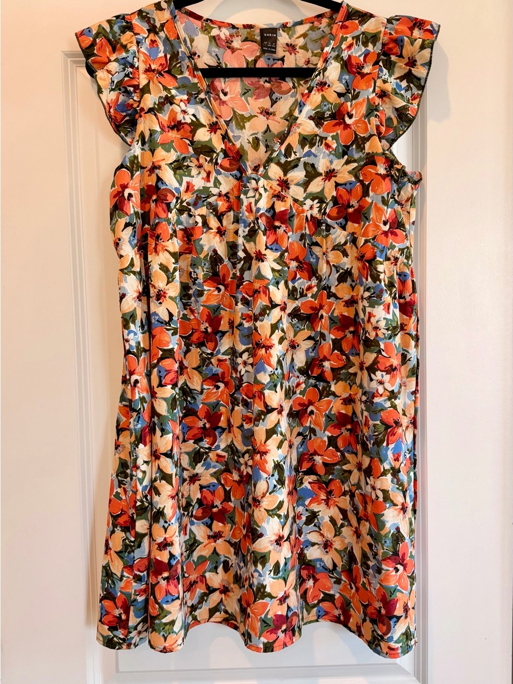 Floral Flutter-Sleeve Women’s Dress